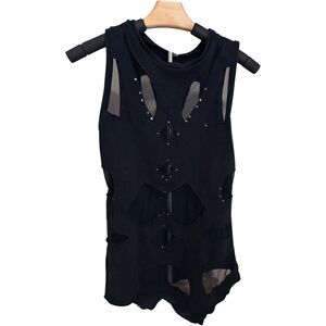 Black Sleeveless Cutout Top